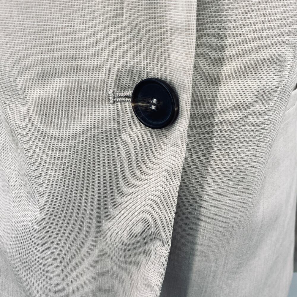 Zara Basic Blazer Single Button Collarless Woven … - image 5